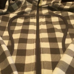 LuluLemon Green Plaid Scuba Sweater